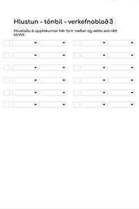 Hlustun - T3 - Tónbil - verkefnablað 3
